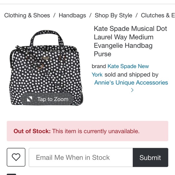 Kate Spade Musical Dot Laurel Way Medium Evangeli - Picture 9 of 10